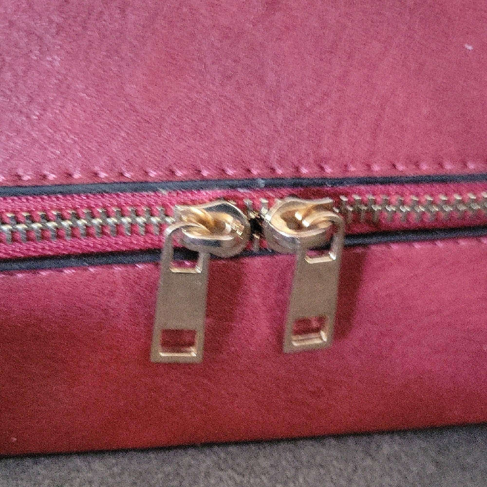 Red Faux Leather Backpack Purse - Picture 5 of 16